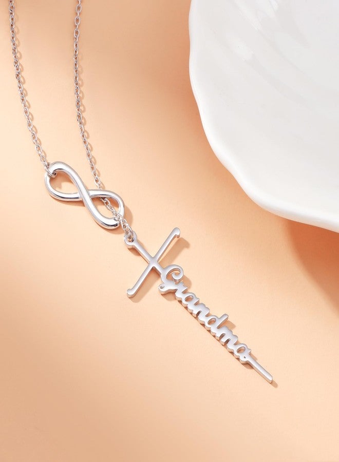 Lcherry Easter Gifts for Women - Grandma Infinity Cross Necklace Religious Christian Baptism Gifts Jewelry - Image 3